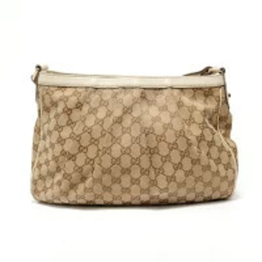 Gucci Sukey GG Canvas Shoulder Bag Beige Cream